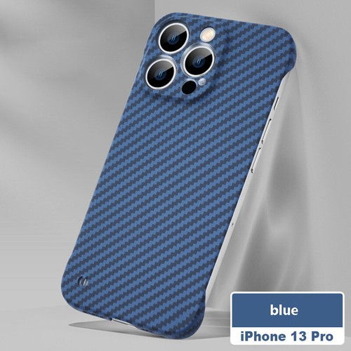 Für iPhone 13 Pro Max 14 15 Rahmenlose Kohlefaser Bumper Slim Hard Case Hülle - Bild 14 von 18