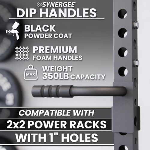 Dip Bar Attachments for Power Racks. Compatible with 2x2 Set of 2 - Picture 2 of 11