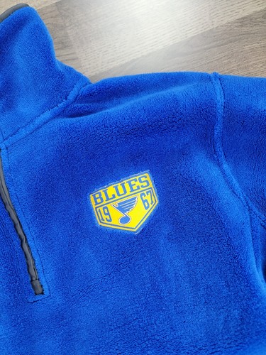 St. Louis Blue 1/4 Zip Pullover Jacket Large Blue Women Casual Mock NHL Sweater - Picture 4 of 11