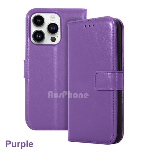 For iPhone 16 15 14 13 12 11 Pro Max XS XR Leather Flip Wallet Case Card Cover - Picture 11 of 12