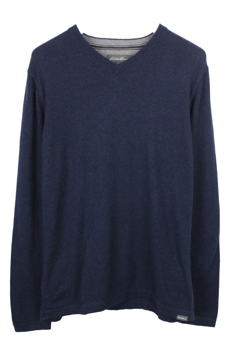 Pull Homme Eddie Bauer 1/4 Zip Noir à Rayures - Taille M - 100% Coton - Occasion Très Bon état