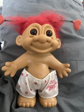 SALE VALENTINE VERY RARE LARGE 10  Russ Troll Doll HUGABLE BOY BOXERs headband