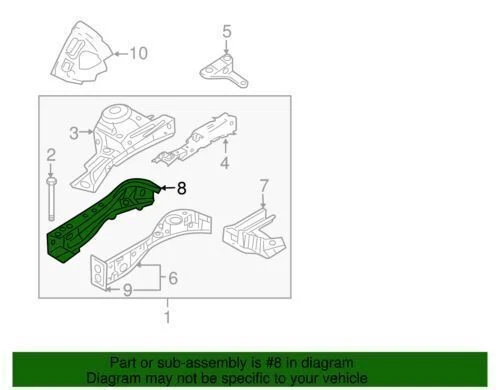 Cuadro reforzado genuino Ford Lincoln Mercury 2006-2012 MKZ 6E5Z-5410008-A Foto 2 de 2
