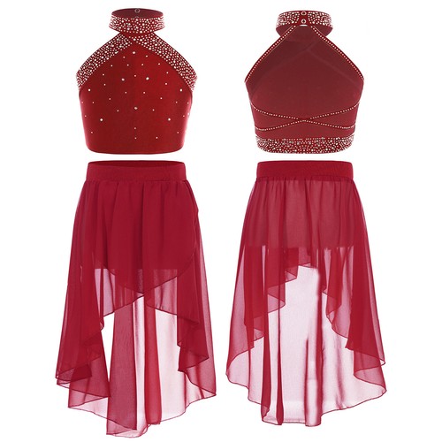 Niños Niñas Trajes Conjunto Tutú Ropa de Baile de Ballet Prendas para el torso Cortas Con Falda - Imagen 7 de 31