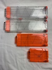 Lot of 4 Nerf N-Strike Elite Dart Gun 18/12/6 Round Ammo Magazine Clips orange
