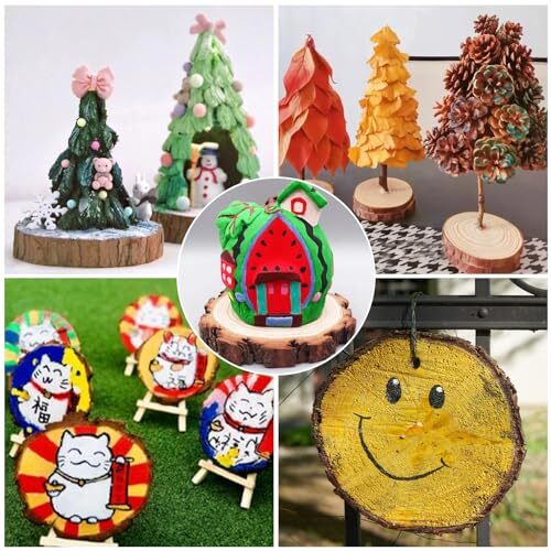  20PCS Natural Wood Slices - Unfinished Wood Slices 2.7-3.1 Inches Wood  - Picture 5 of 6