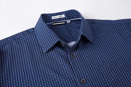 Mens Printed Dress Shirts Long Sleeve Regular Fit Button Down Shirt - Picture 125 of 226