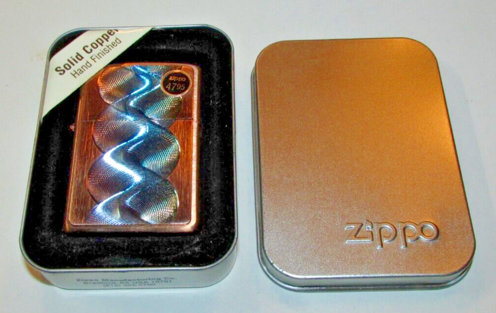 ZIPPO SOLID COPPER PHANTASMA LIGHTER 2003, NEW, SEALED W/ WARNING, UNFIRED