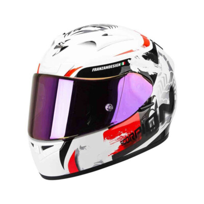 Scorpion EXO-710 Air Cerberus White-Pearl-Red Full Face Motorcycle Helmet