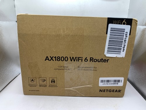 Netgear AX1800 WiFi 6 Router 4-Stream 1.8Gbps 20 Devices 1500 Sq Ft Coverage - Picture 2 of 8