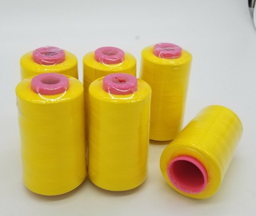 6 Big Spools Bright Yellow Multi Purpose Serger High Quality Sewing T27 Threads - Picture 6 of 9