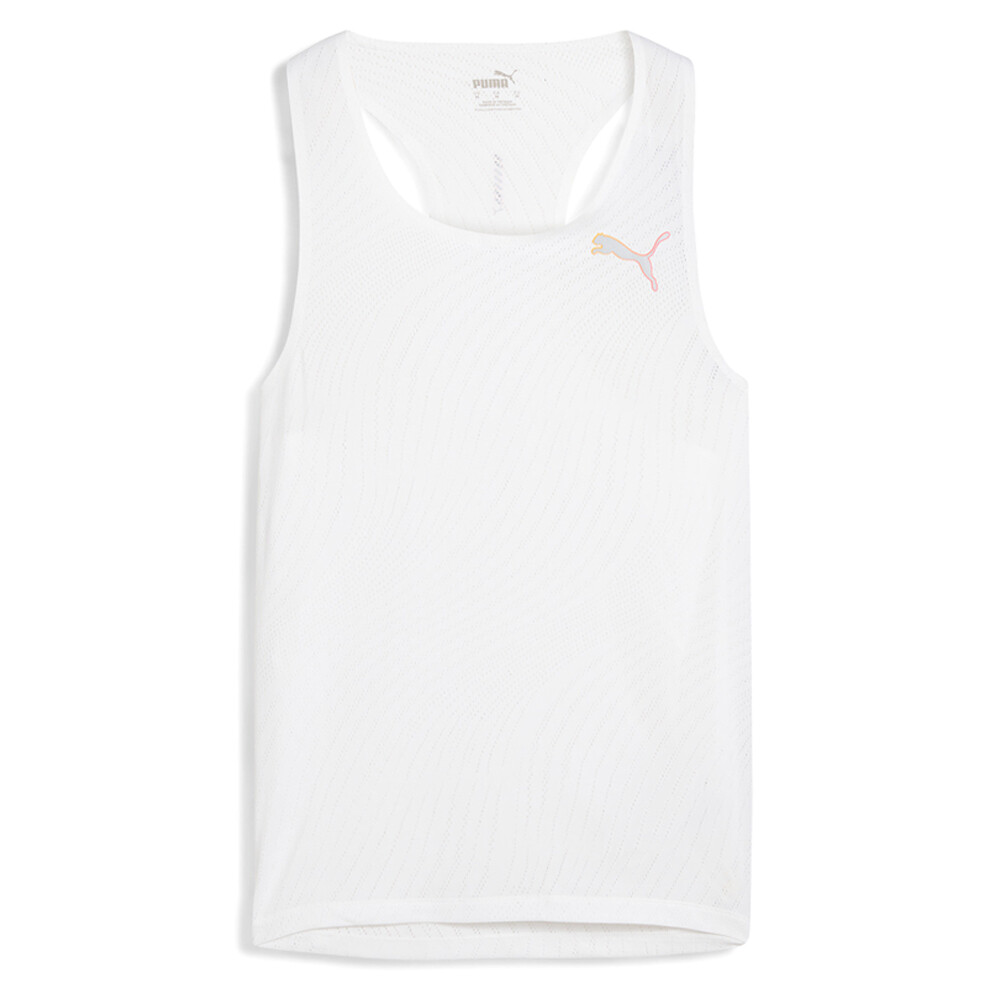 Спортивная майка Puma Run Ultraspun Singlet с круглым вырезом горловины, мужская белая повседневная спортивная майка Athle