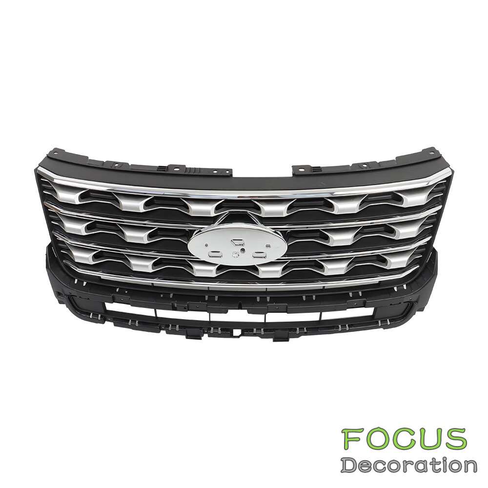 Front Bumper Upper Grille Grill Chrome & Gray For 2016-2023 Toyota Tacoma – Direct Replacement Honeycomb Style