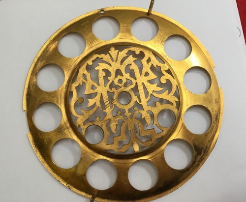 Vintage fretted brass clock dial Ref 6F - Picture 2 of 4