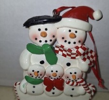 Personalized Snowman Family Ornament