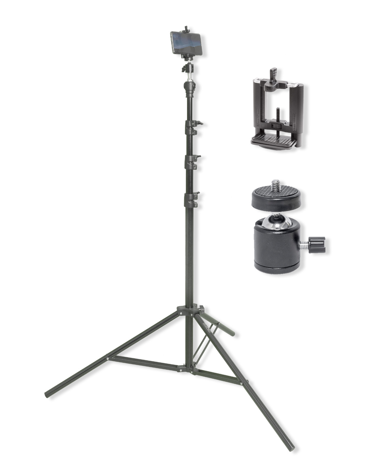 Pixapro Air Cushioned Light Stand with Smartphone Mount Photographic Studio