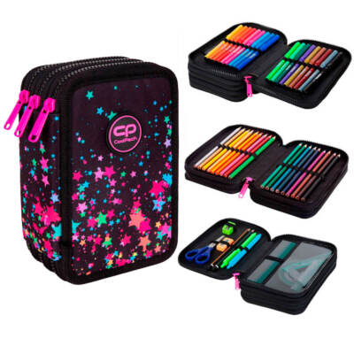 COOLPACK 3-FACH 44-teilig Mäppchen Federmappe Federtasche JUMPER 3 GALAXY Sterne