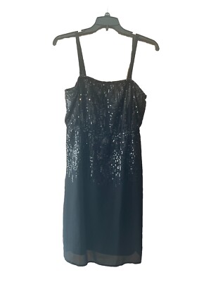 LANE BRYANT WOMENS PLUS SIZE 1X BLACK SEQUIN PARTY LINED DRESS 14/16 | eBay