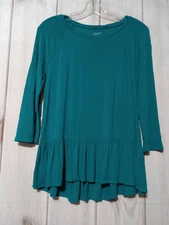Loft Shirt Ladies Small Turquoise Peplum