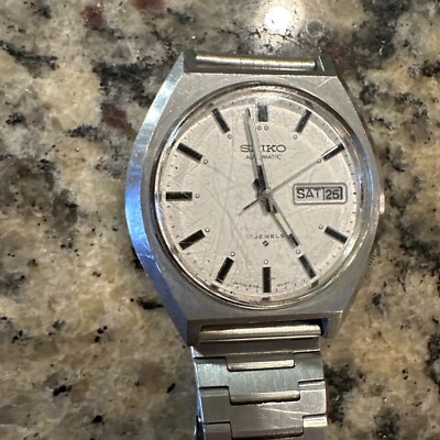 まめページ Vintage Seiko Automatic 6109-8019 P Chrome Dial Men's Wristwatch