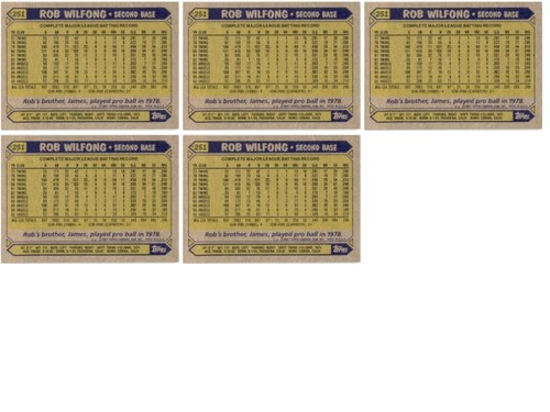 (5) 1987 Topps #251 Rob Wilfong California Angels Card Lot - Picture 2 of 2