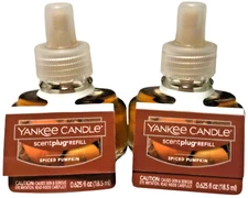 Yankee Candle (2) SPICED PUMPKIN ScentPlug In Diffuser Refills ~ FREE SHIP