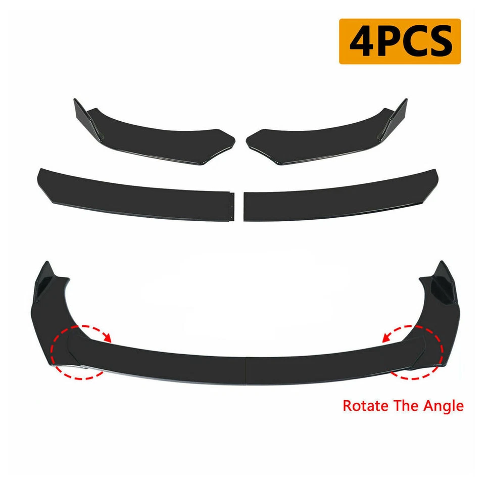 For Ford Mustang 2000-2004 Black Front Bumper Lip Splitter Spoiler + Strut Rods Foto 3 de 4