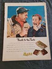 1947 Vintage Orig Magazine Ad Mars Candy Bar Dad & Son Thrill To The Taste