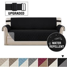 Sofa Cover Reversible 1/2/3/4 Seater Sofa Slipcover Washable Couch Cover Black