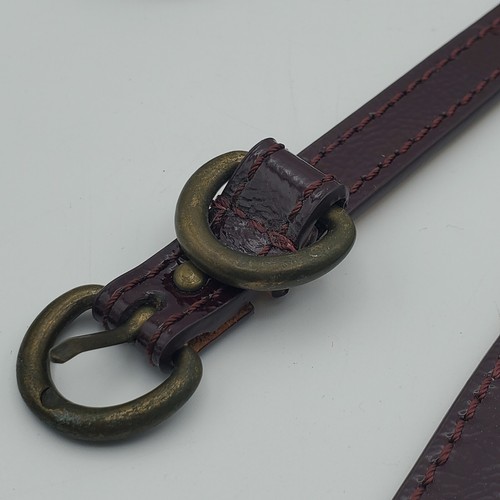 J. Crew Brown/Burgundy Genuine Leather and Chain Belt Size L - Picture 2 of 8