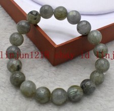 Pretty 6/8/10/12mm Gray Labradorite Gemstone Round Beads Bracelet7.5''
