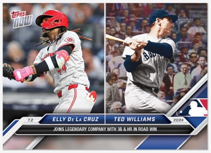 2024 MLB Topps Now Card #371 Elly De La Cruz/ Ted Williams