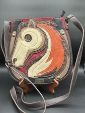 Chala Horse Equestrian Crossbody Bag Purse Faux Leather