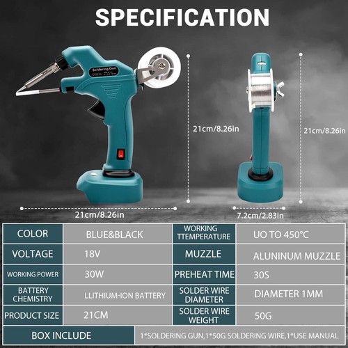 Cordless Electric Soldering Iron Gun For Makita 18V Li-ion No Battery Home Tool - Picture 2 of 11