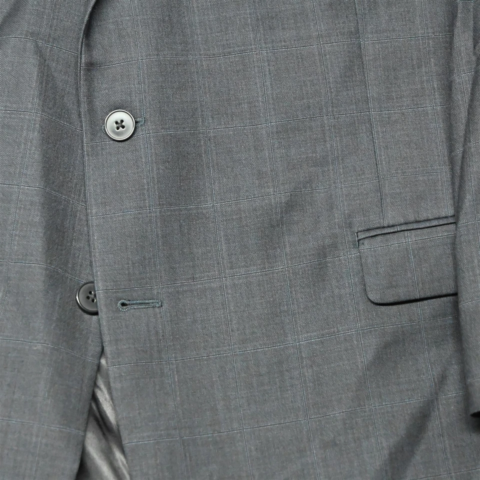 Blazer Traje Chaqueta Abrigo Deportivo Calvin Klein 46L Azul Cuadros 100% Lana Para Hombre Foto 3 de 4