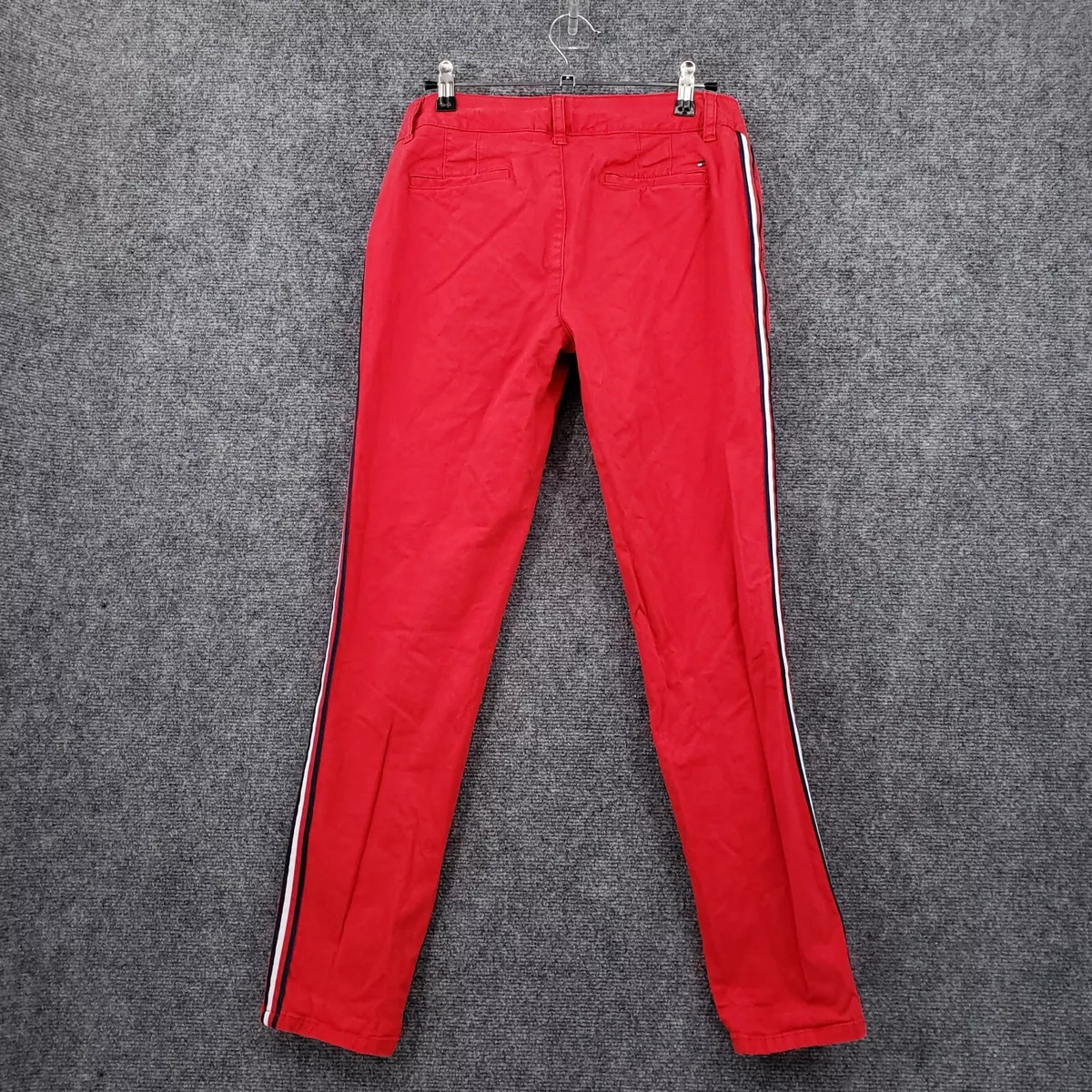 Tommy Hilfiger Pants Women 2 Red Hampton Chino Low Rise Slim