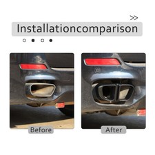 Black Exhaust Mufflers Tail Pipe Cover For BMW X5 F15 X6 F16 2014-2018 M sport