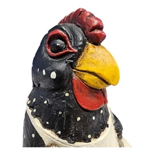 Vtg Telle M Stein Carved Resin Signed Rooster Chicken Recipe Card Holder 2001