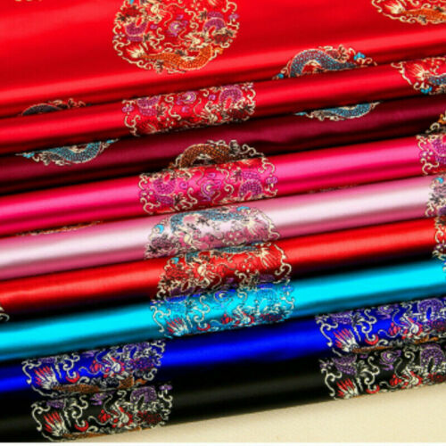 Kunstseide Satin chinesischer Damaststoff Drache Brokat Tuch Material Meterware nähen - Bild 2 von 21