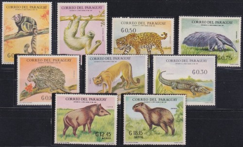 F-EX58223 PARAGUAY MNH 1969 FAUNA CARPINCHO TAPIR JACARE PUMA.