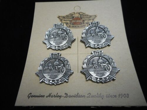 WOW LOT OF FOUR HARLEY DAVIDSON OLD PEWTER PINS BEAUTIFUL FANTASTIC