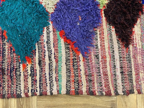 Vintage Living Room Rug,Colorful Entryway Kilim Runner,Moroccan Area,4'x7'5"ft - Picture 10 of 13