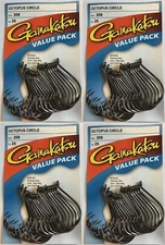 (4) 25-PACK GAMAKATSU #208 OCTOPUS CIRCLE HOOKS- 100 Total Hooks! Pick your size