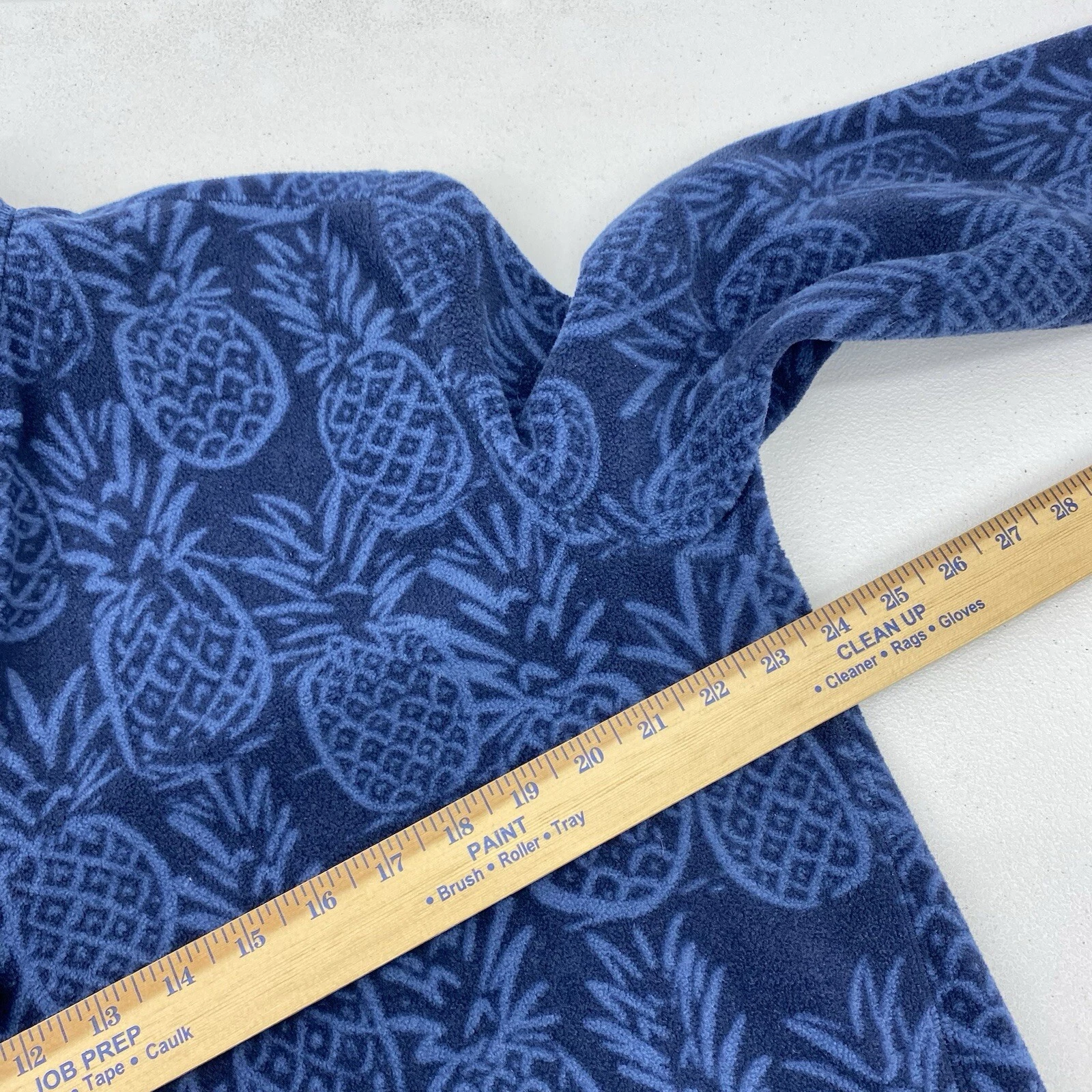 Chubbies jacket Men Large pine by me 1/4 zip fleece pineapples Sweater Blue - product detail image 6