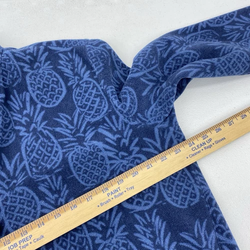 Chubbies jacket Men Large pine by me 1/4 zip fleece pineapples Sweater Blue image 6