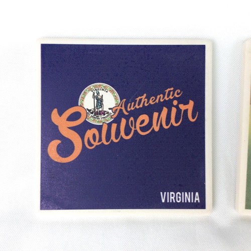 Virginia Ceramic Coasters x 2 Richmond RVA Retro Souvenir Greetings - Picture 2 of 4