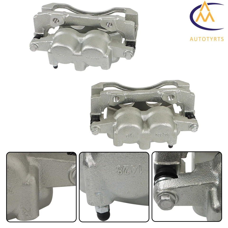 2× Front Disc Brake Caliper w/ Bracket For Ford Crown Victoria Lincoln Mercury - Image 2 of 4