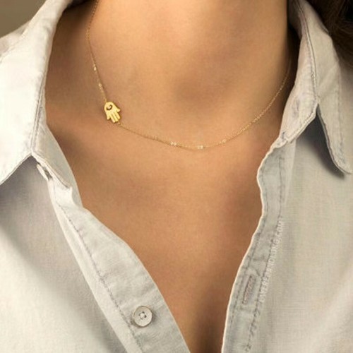 Fashion Women Jewelry Necklace Fatima Hand Luck Protect Amulet Pendant 0586 - Picture 5 of 10