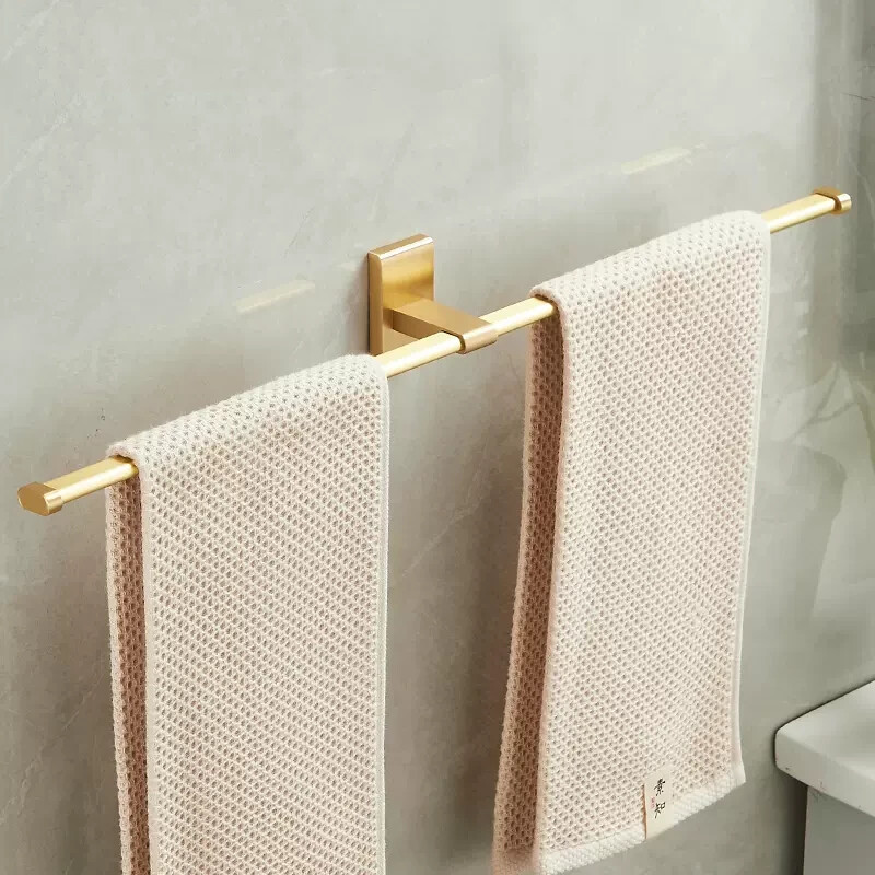 Solid Brass Dual Rod Towel Holder Bathroom Brushed Gold Wall Mounted Towel Rack | eBay UK