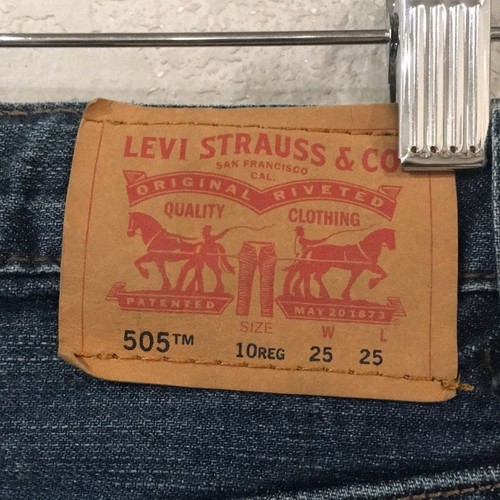 Levi's 505 Boys Sz 10 Jeans Blue Regular Fit Straight Leg 100% Cotton Adjustable - Picture 7 of 13